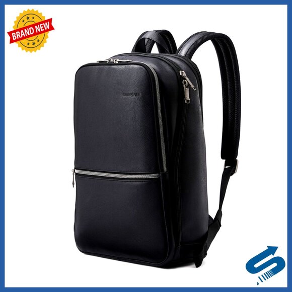 Leather Slim Backpack with Laptop Pocket, Professional Daypack main image 5